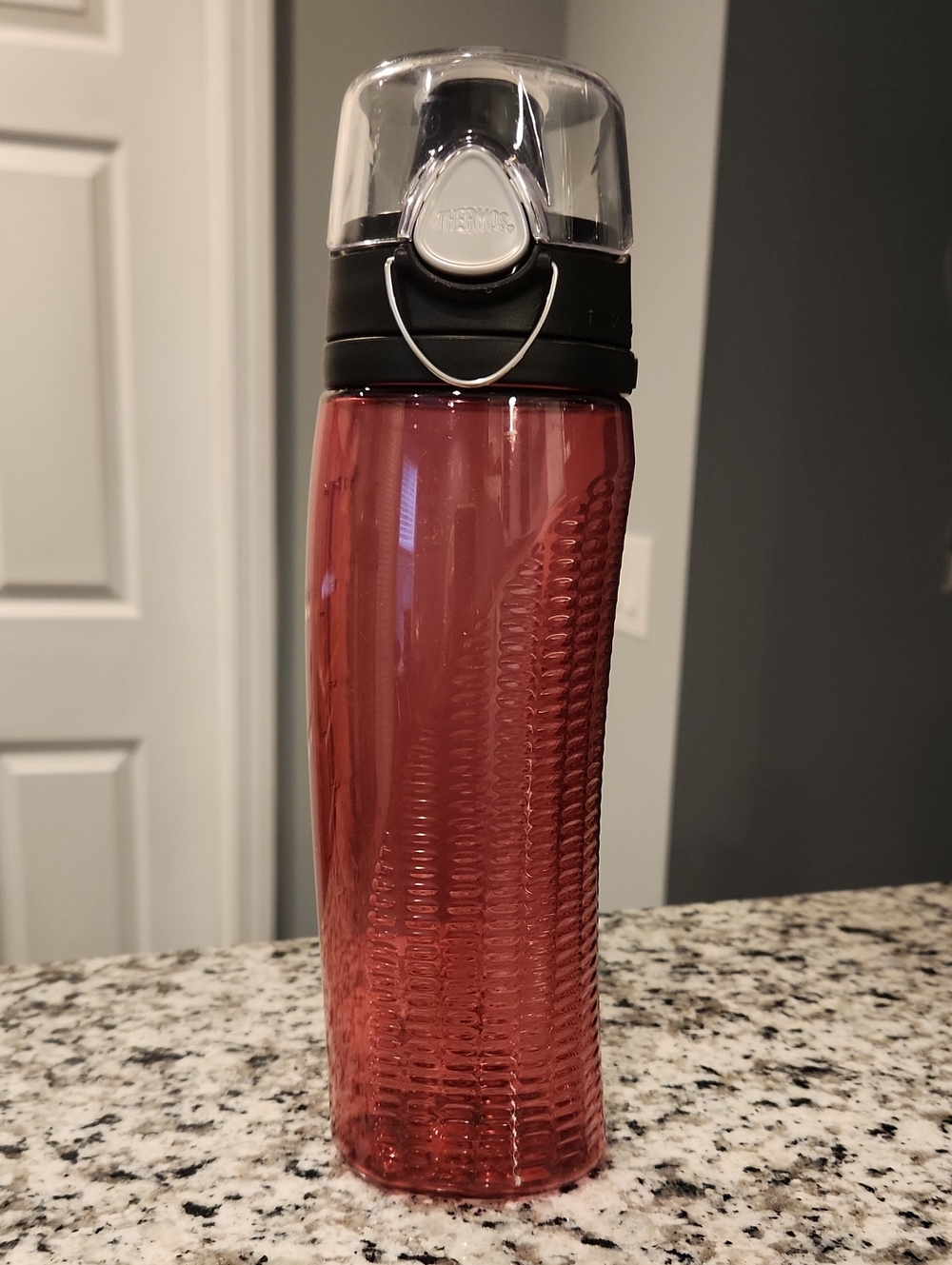 Thermos Pink Travel Bottle with Clear Flip And Lock Lid